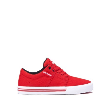 Supra Stacks II Vulc Kids Low Tops Shoes Red UK 85ESU